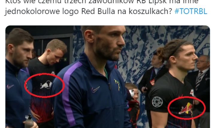 RÓŻNE koszulki piłkarzy RB Lipsk w meczu z Tottenhamem